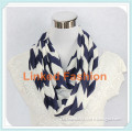 Hot selling style wholesale navy jersey knit chevron infinity scarf for women